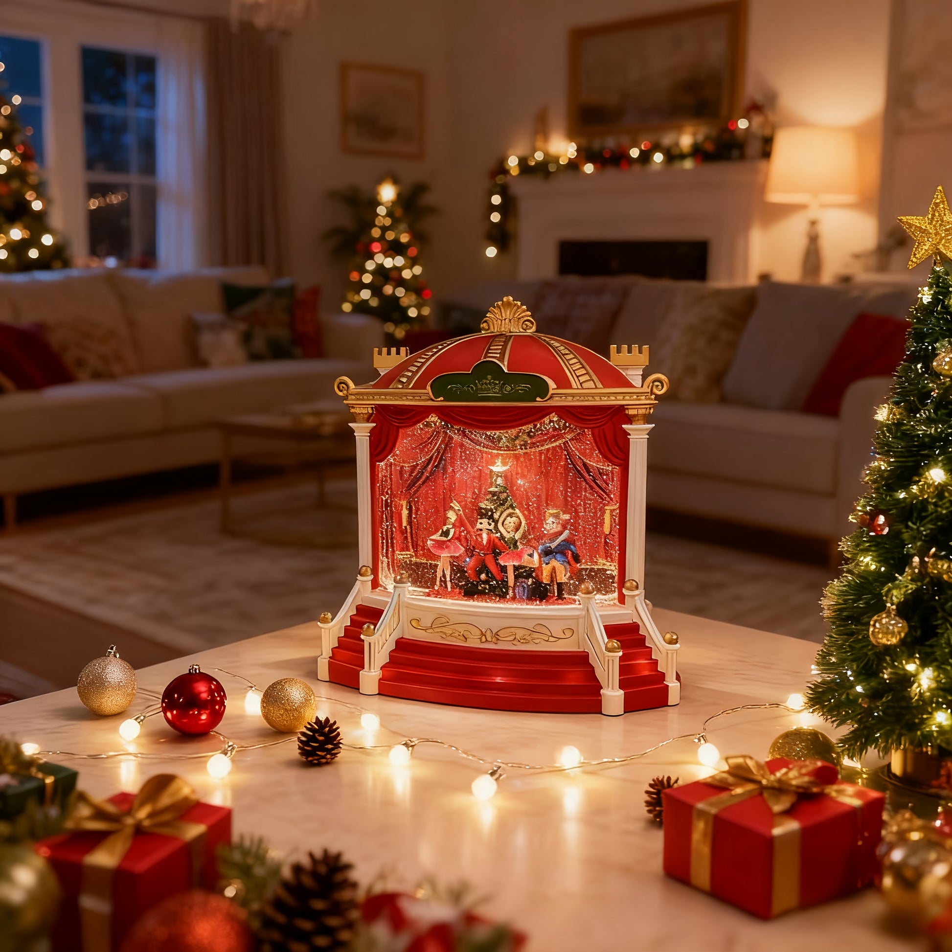 “Enchanted Noel Stage” – High-End Christmas Music Box with Rotating Scene & Musical Bell