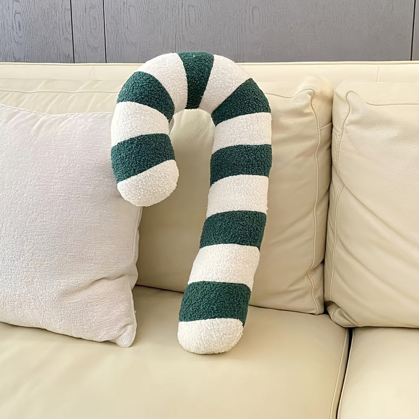 “Sweet Stripes” – Plush Candy Cane Holiday Pillow