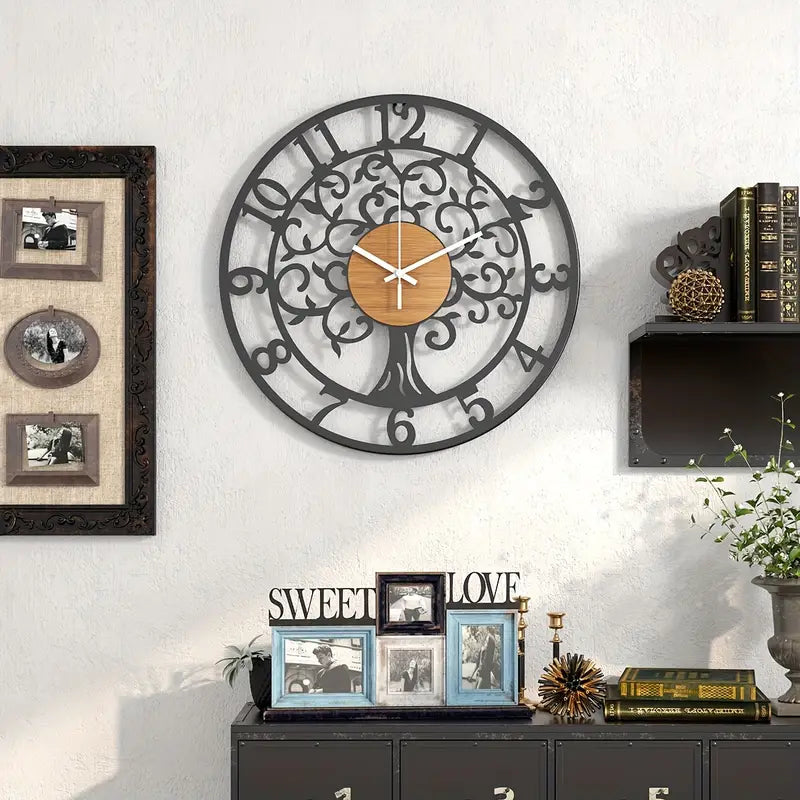 Florique – 6-inch Silent Non-Ticking Flower Metal Wall Clock