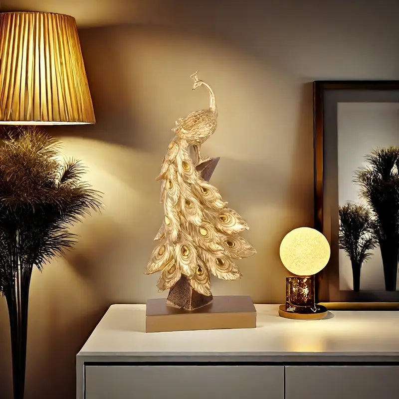 Aurora Royale: Resin Peacock Art Piece