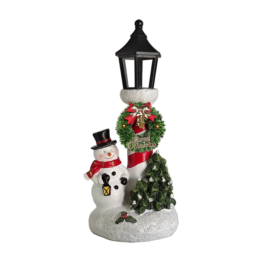LumiFest™ LED Snowman & Santa Claus Resin Statue