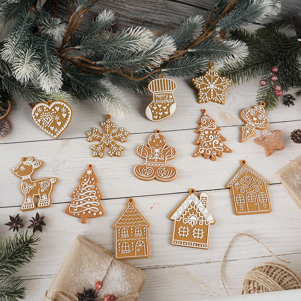 “Festive Charm” – 12-Piece Christmas Ornament Set