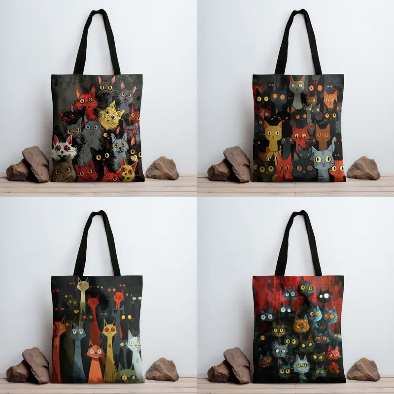 ArteFelis™ | Canvas Tote with Colorful Cat Design
