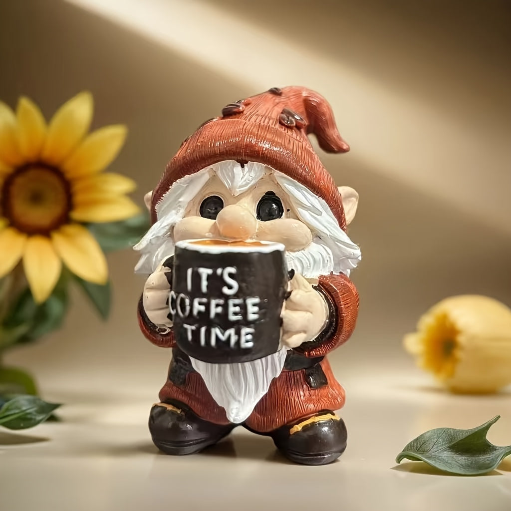 BrewBuddy™ Coffee-Loving Gnome Resin Figurine