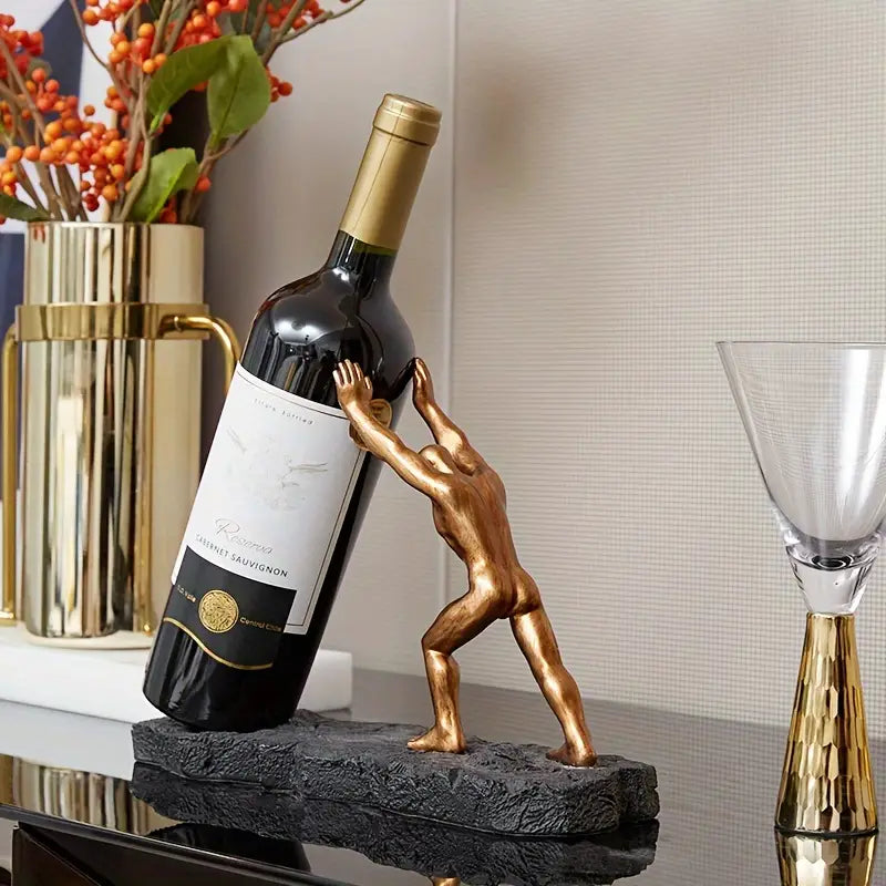 Timeless Elegance: European Resin Wine Rack Sculpture