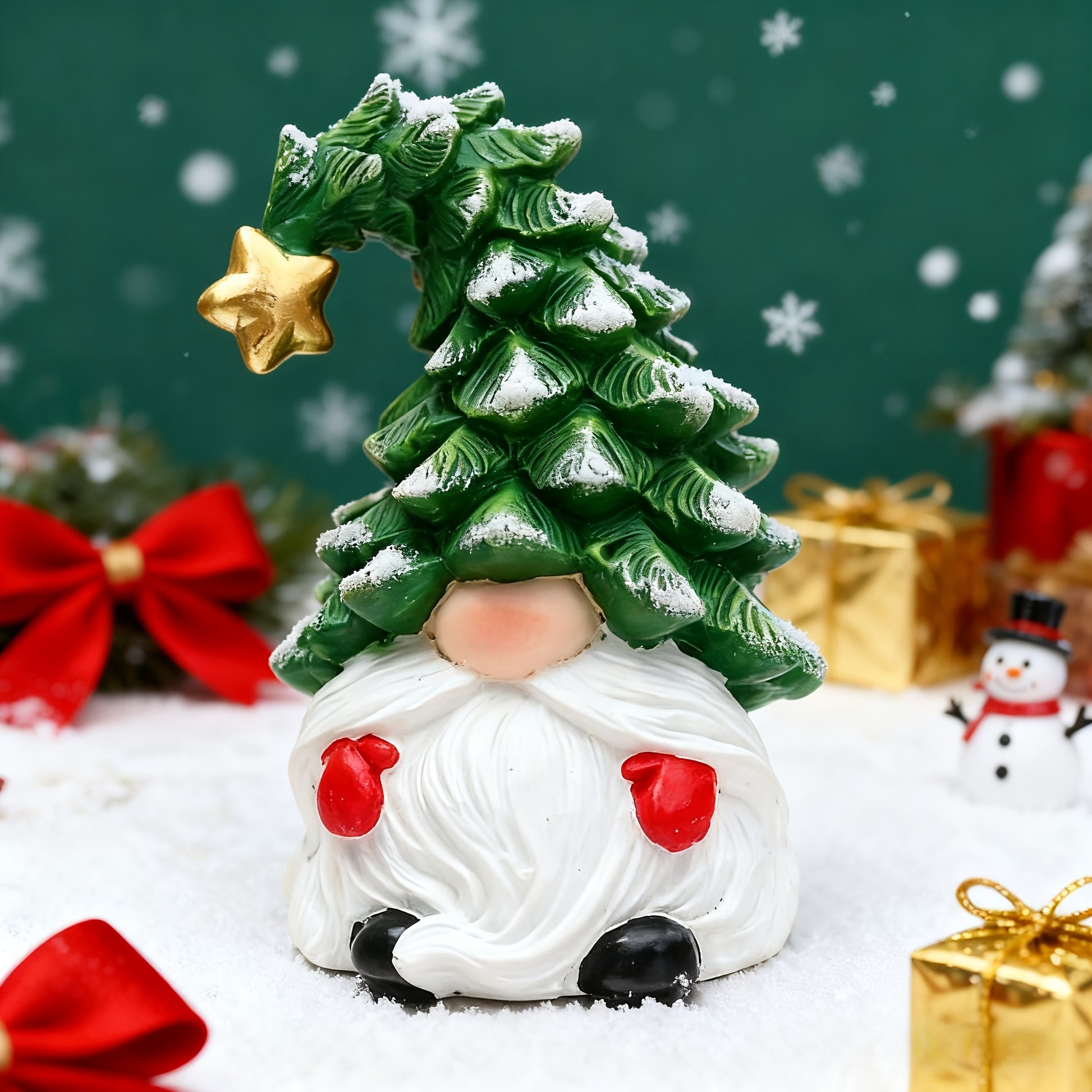 FrostyFable™ Handmade-Style Christmas Resin Gnome