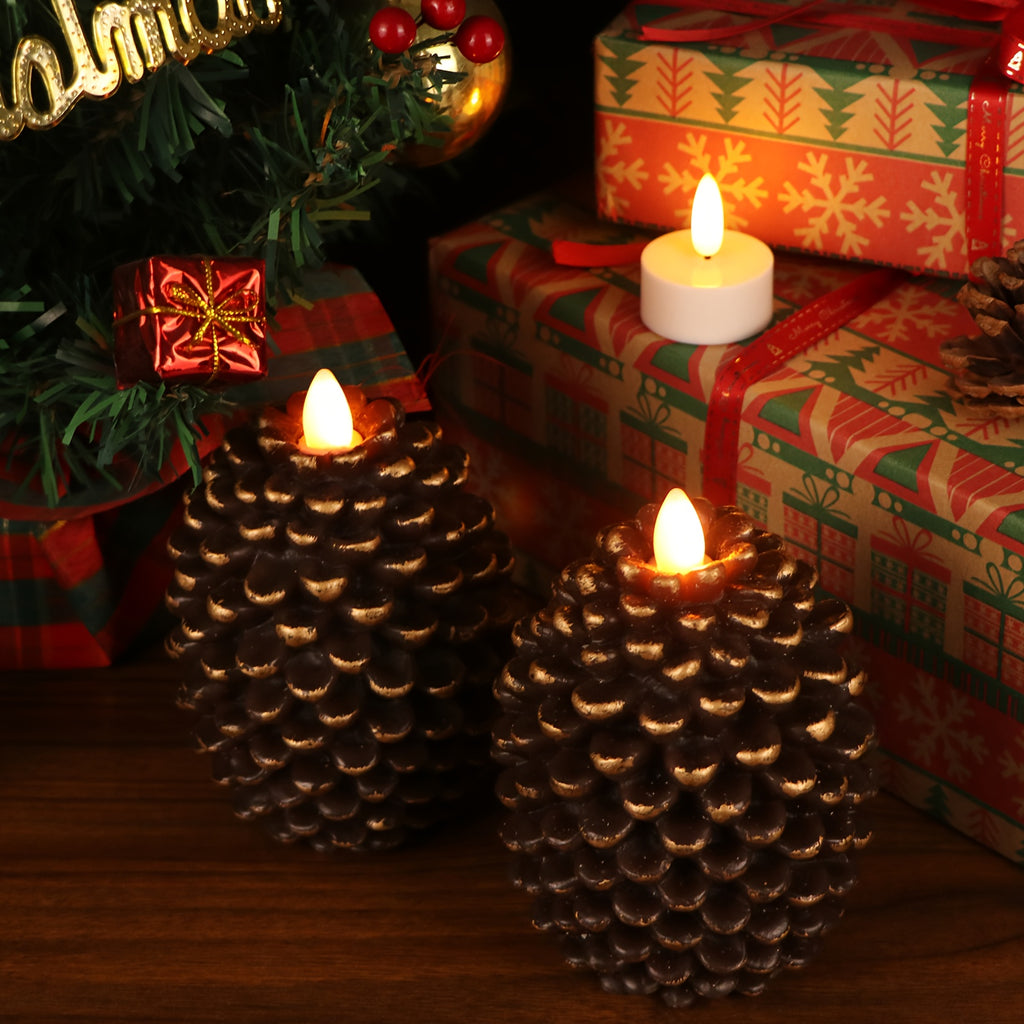 EverGlow™ 2-Pack Flameless Pine Cone LED Candles
