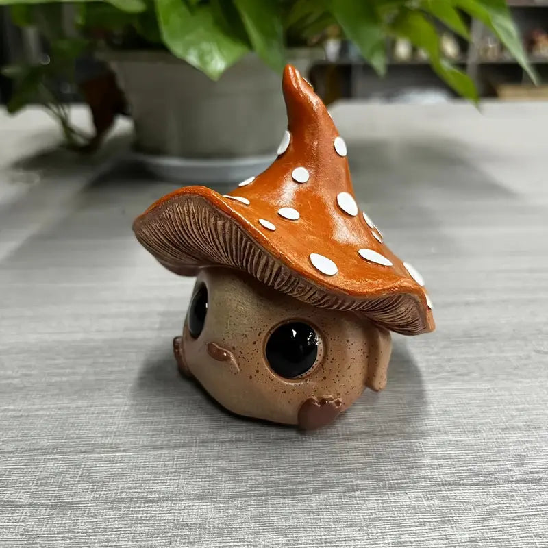 “MycoMuse” — Enchanted Elf & Mushroom Figurine