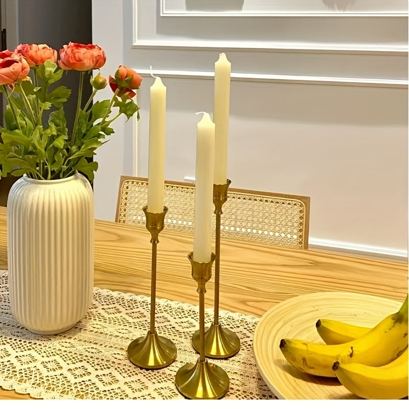 “Lumière Elegance” – 6-Piece European-Style Metal Candlestick Set