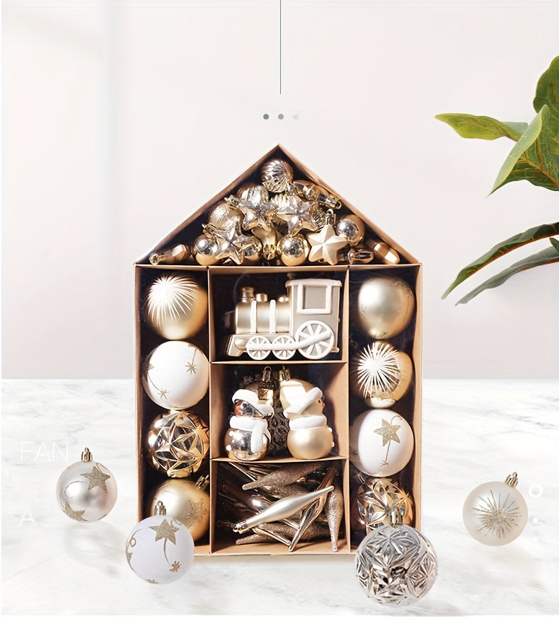 “Golden Jubilee” – 70-Piece Premium Christmas Tree Ornament Set