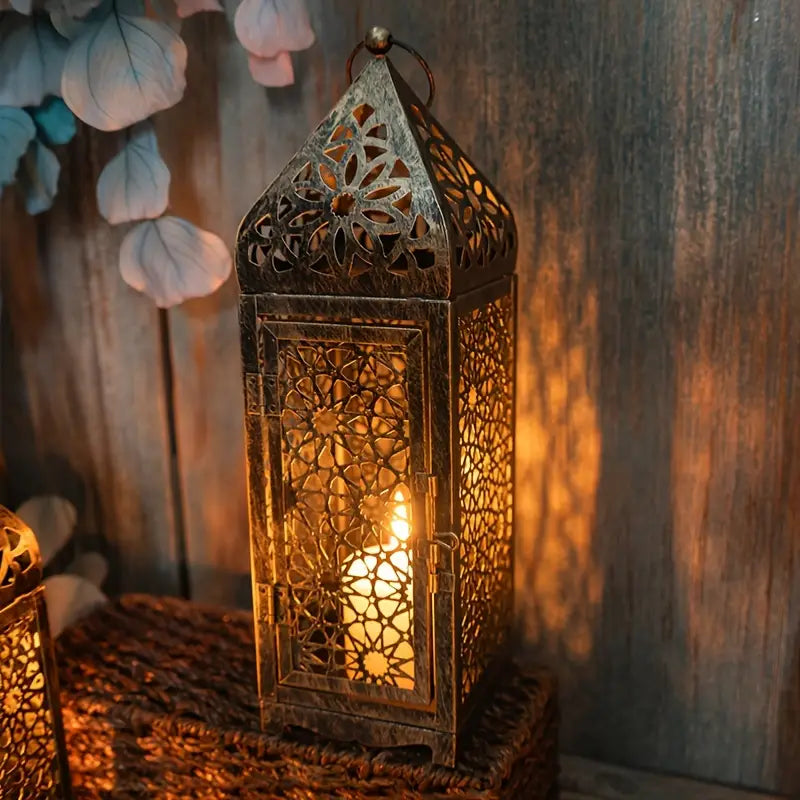 “Lumière du Maroc” — 2-Pack Ornamental Metal Lanterns
