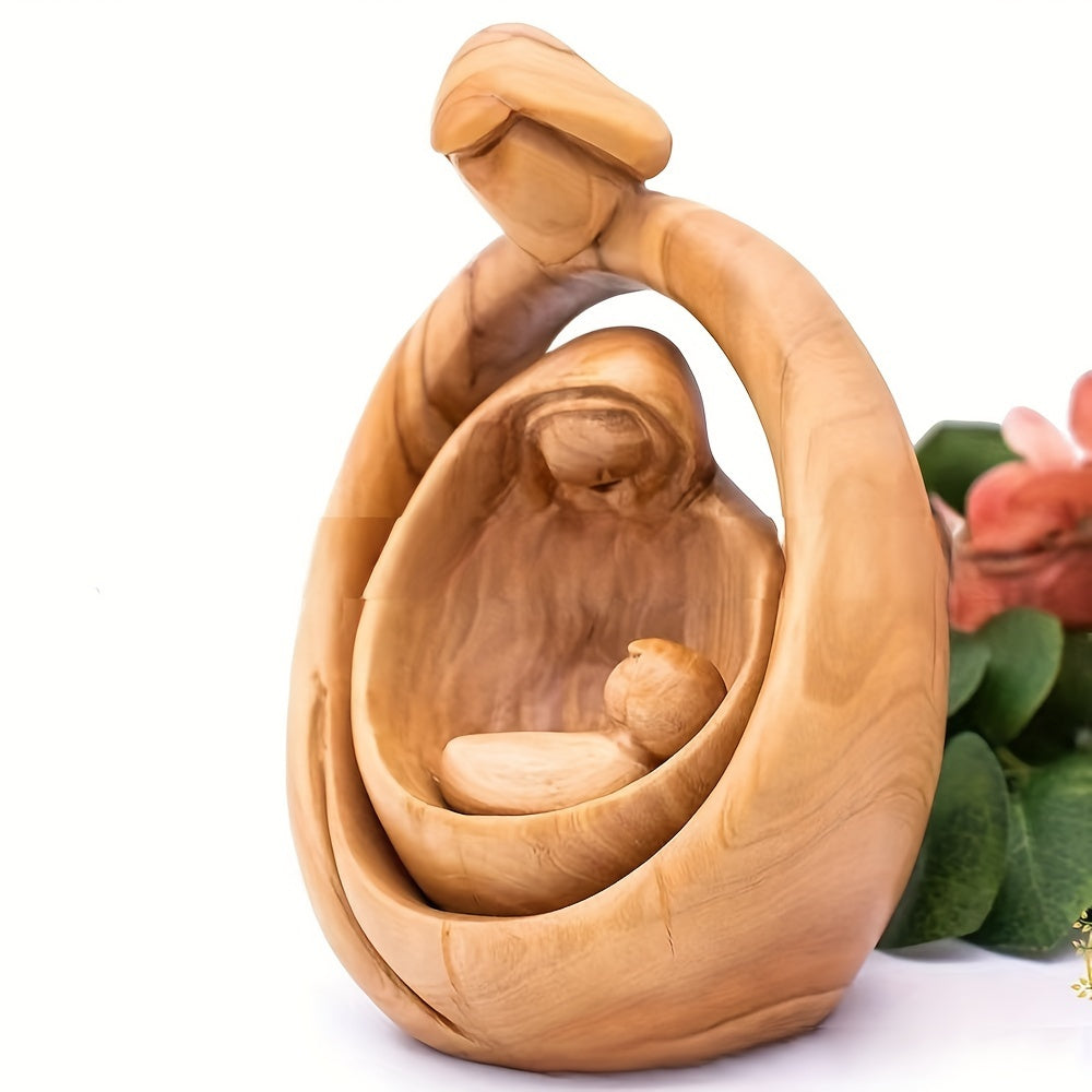 “Serene Manger” – Handcrafted Resin Nativity Scene Figurine
