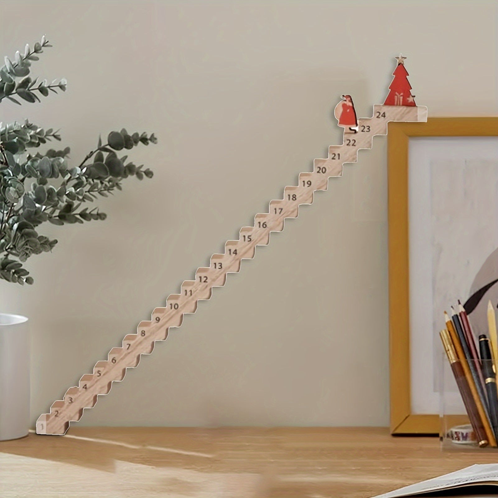 “Yuletide Countdown” – Vintage 24-Day Christmas Calendar with Santa & Tree