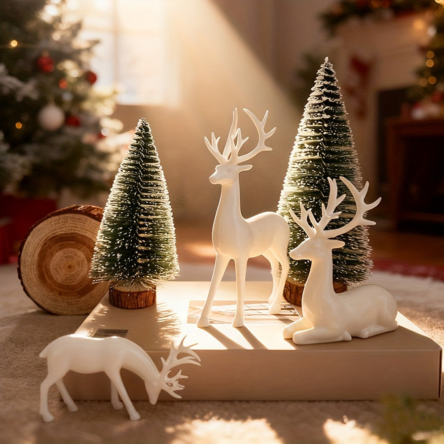 “Woodland Harmony” – 5-Piece Deer Family Christmas Ornament Set |