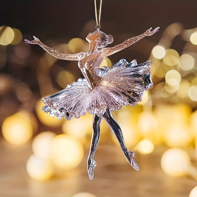 “Twinkle Pirouette” – 6-Piece Ballerina Acrylic Christmas Ornaments