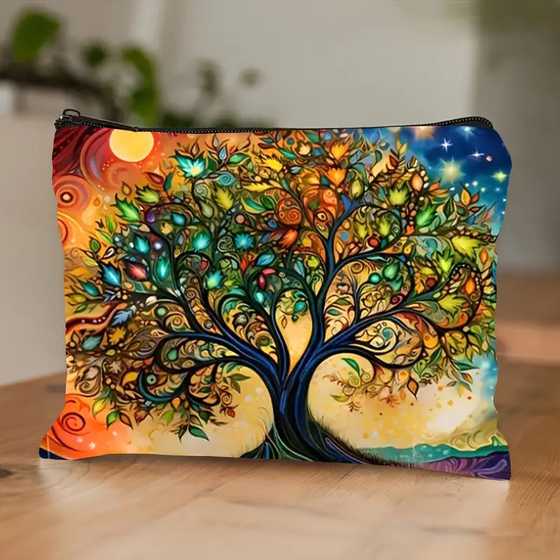 Sylva Grace™ | Canvas Makeup Bag with Tree of Life Design