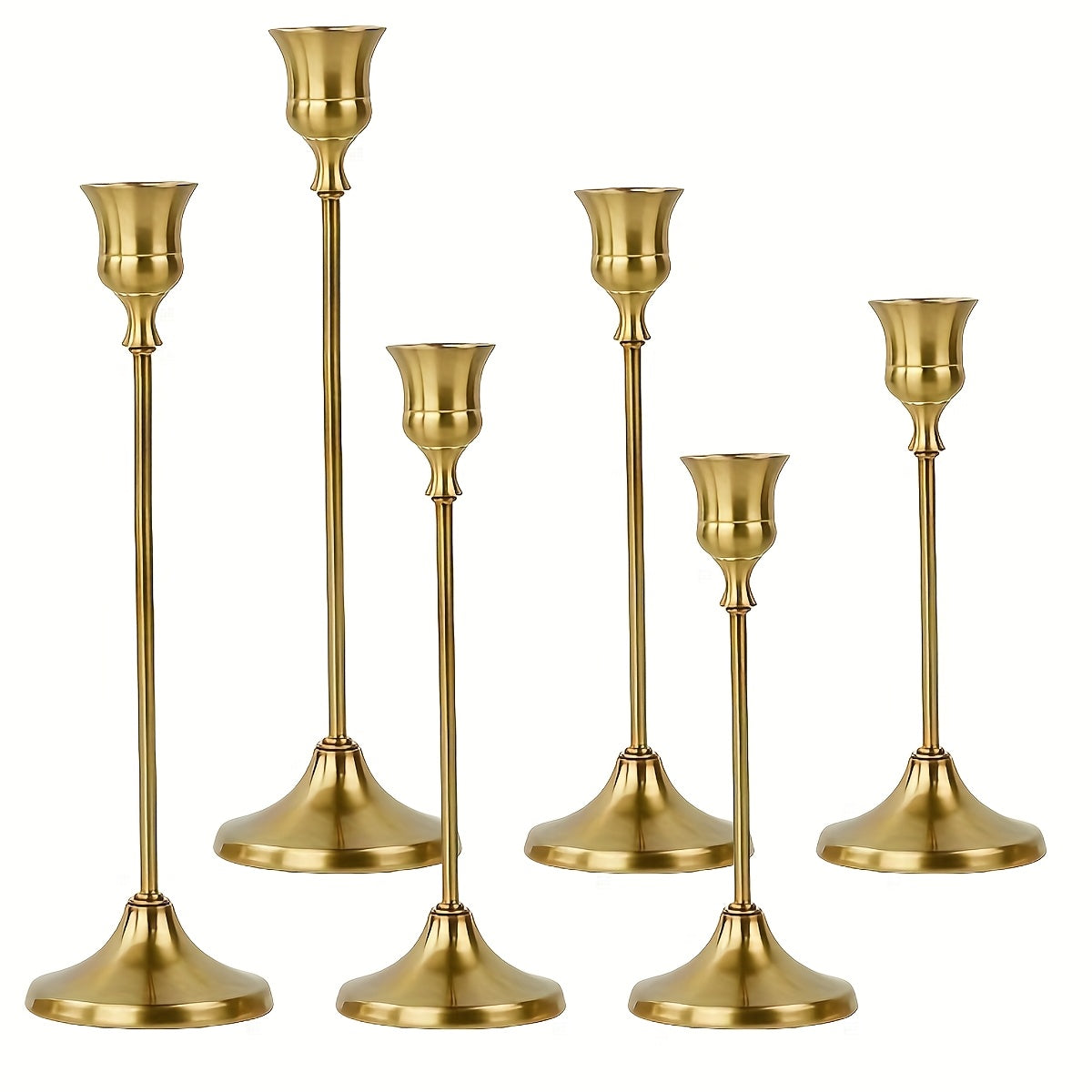 “Lumière Elegance” – 6-Piece European-Style Metal Candlestick Set