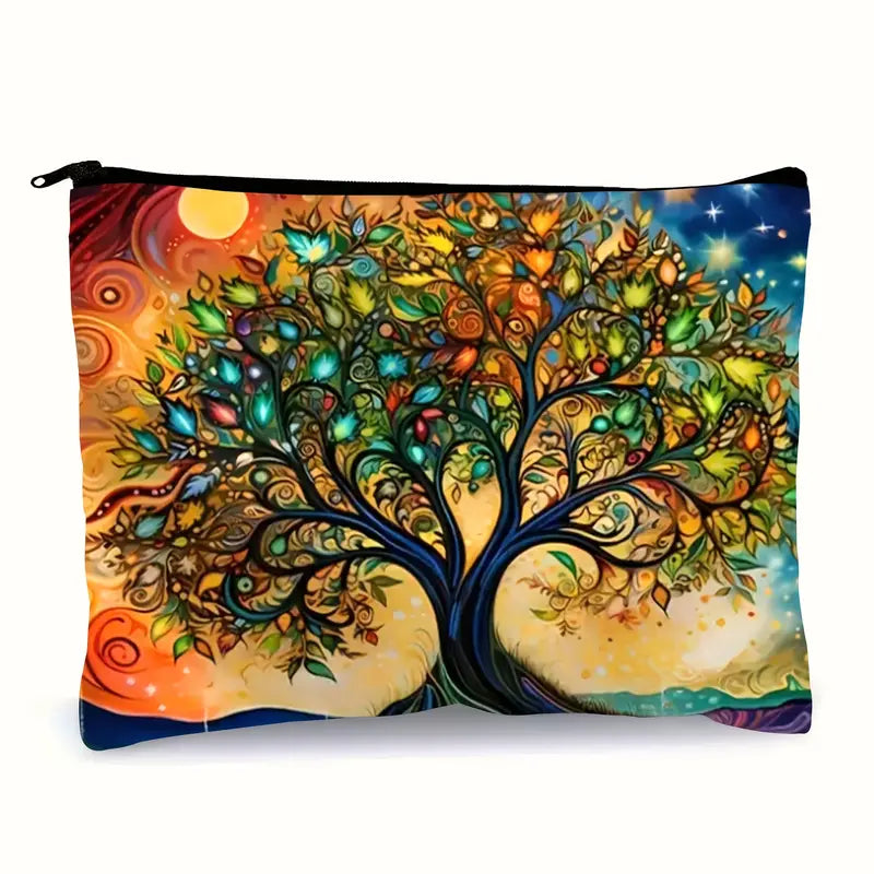 Sylva Grace™ | Canvas Makeup Bag with Tree of Life Design