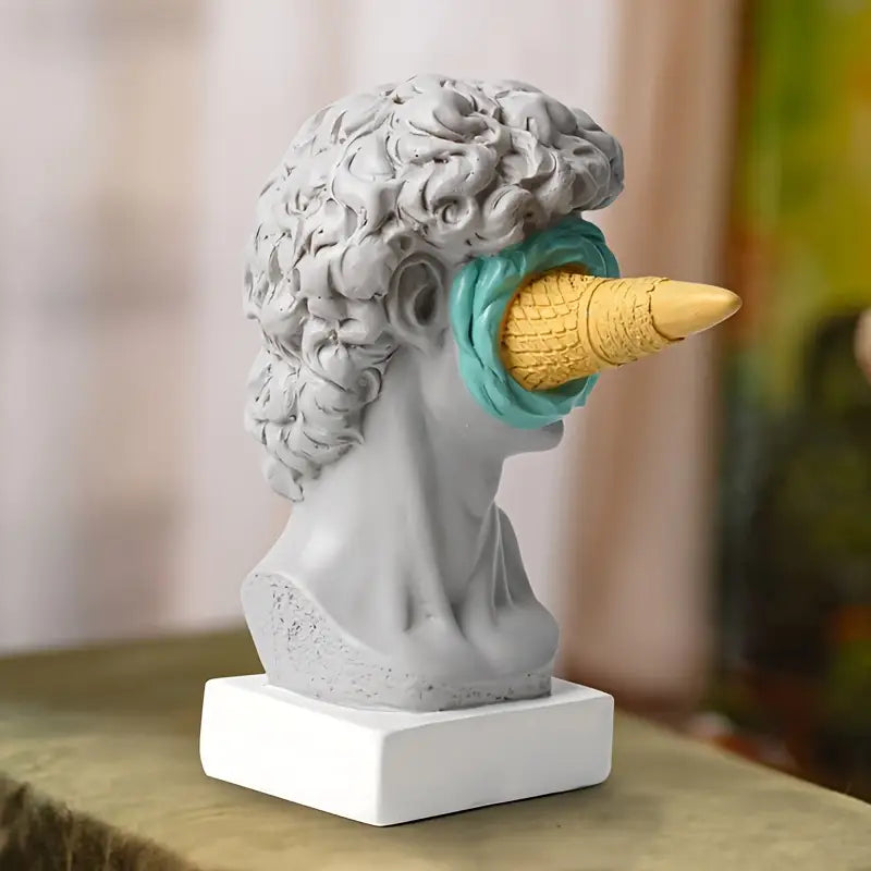 “David à la Crème” — Resin Sculpture with Ice Cream Cone