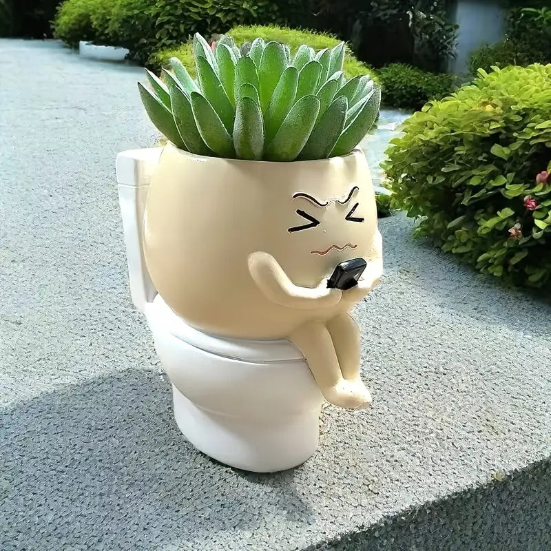 Lavaterra – Art Deco Resin Toilet Pot Planter