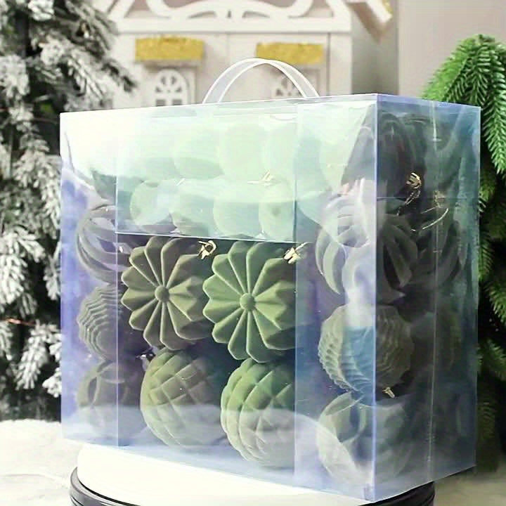 Velvet-Flocked Christmas Ornament Set