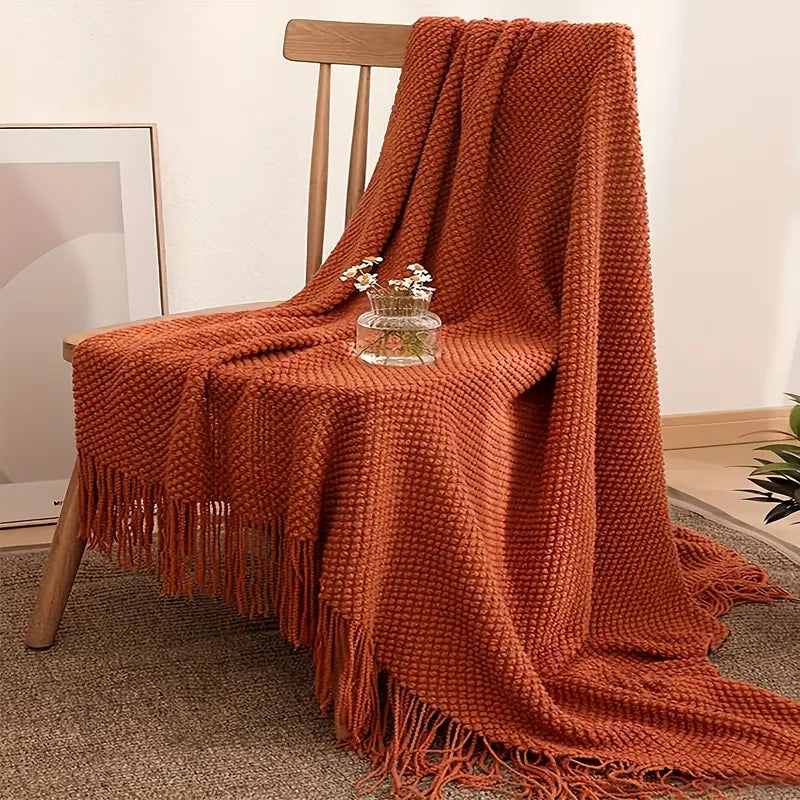 Golden Ember Blanket – Refined Autumn Warmth