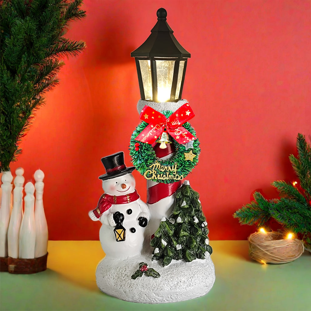 LumiFest™ LED Snowman & Santa Claus Resin Statue