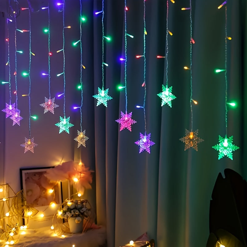 “YETHKE Snowflake Fairy Lights” – 96-LED USB String with 8 Modes
