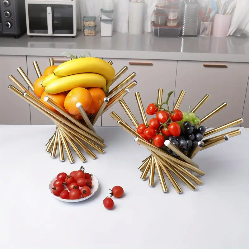 Gilded Nest – Stainless Steel Fruit Bowl