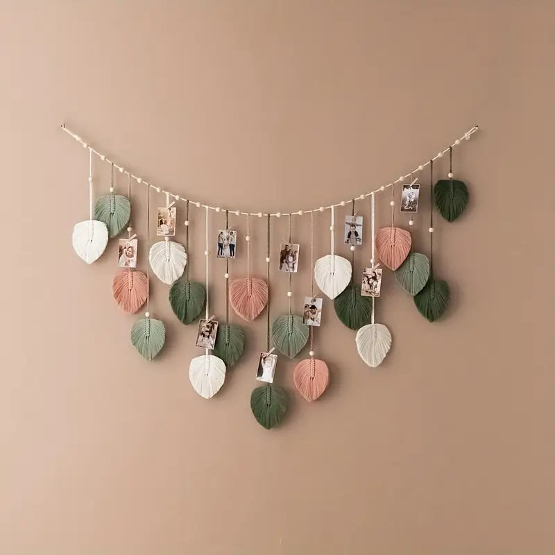 Soleil Botanique – Boho Leaf Woven Wall Art