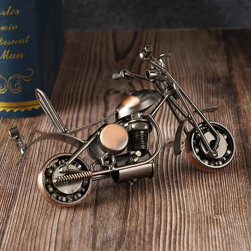 “Iron Rider” — Vintage Metal Motorcycle Figurine