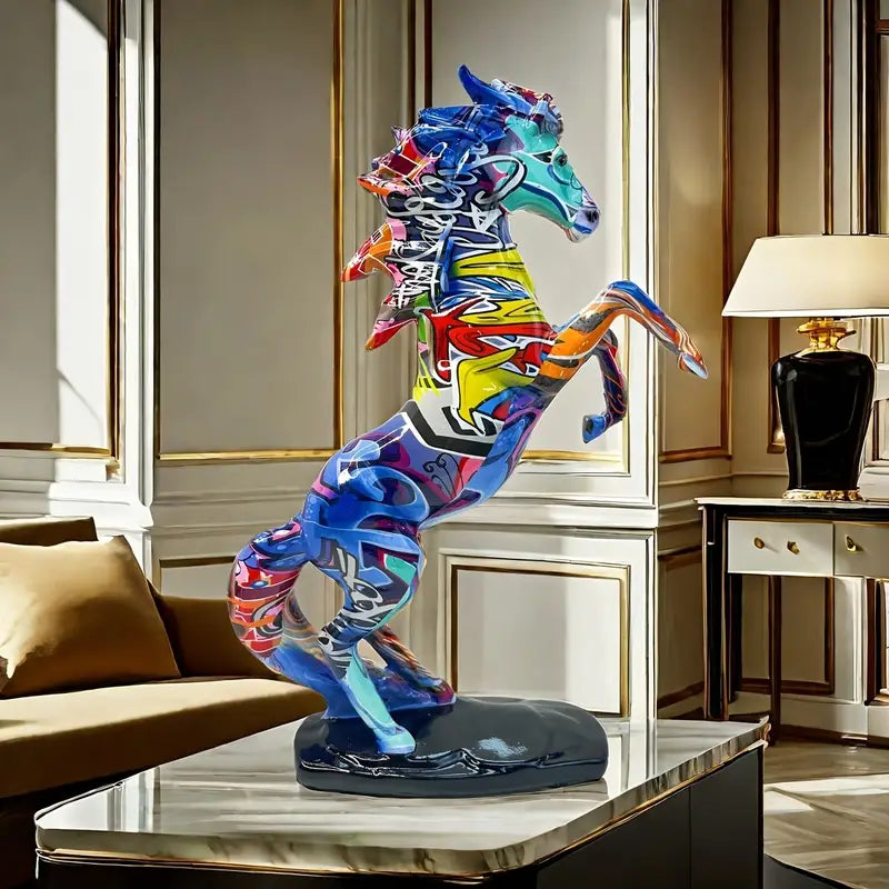 Graffiti-Style Horse Statue