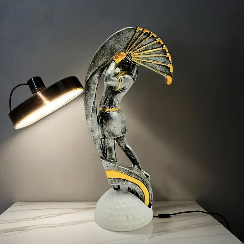 Majestic Swing – Resin Golf Figurine with Wings & Olive Details