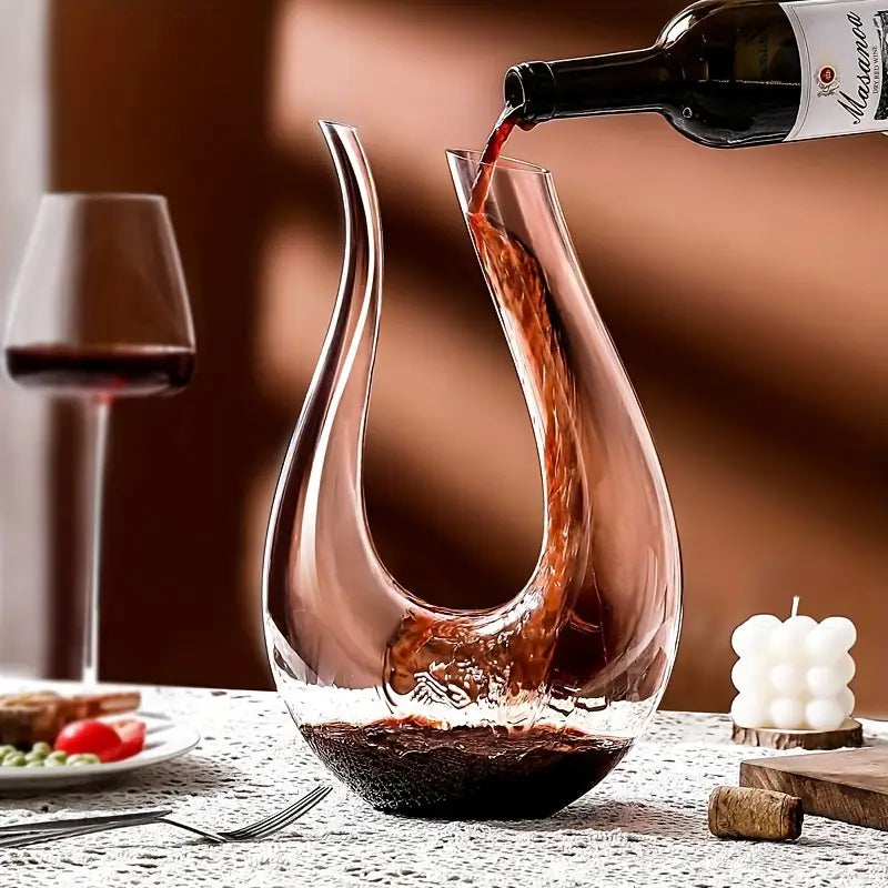 Elegant Crystal™ | U-Shaped Wine Decanter