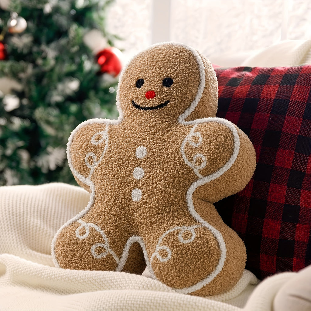 Gingerbread Cuddle Cushion| Cozy Christmas Sofa & Bed Decor