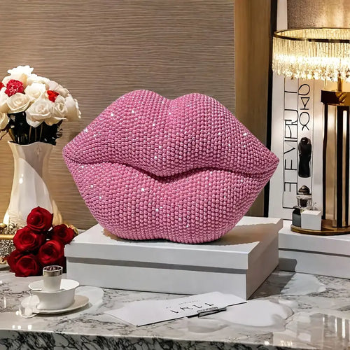 Kiss & Crystal – Luxe Pink Lip Art Piece