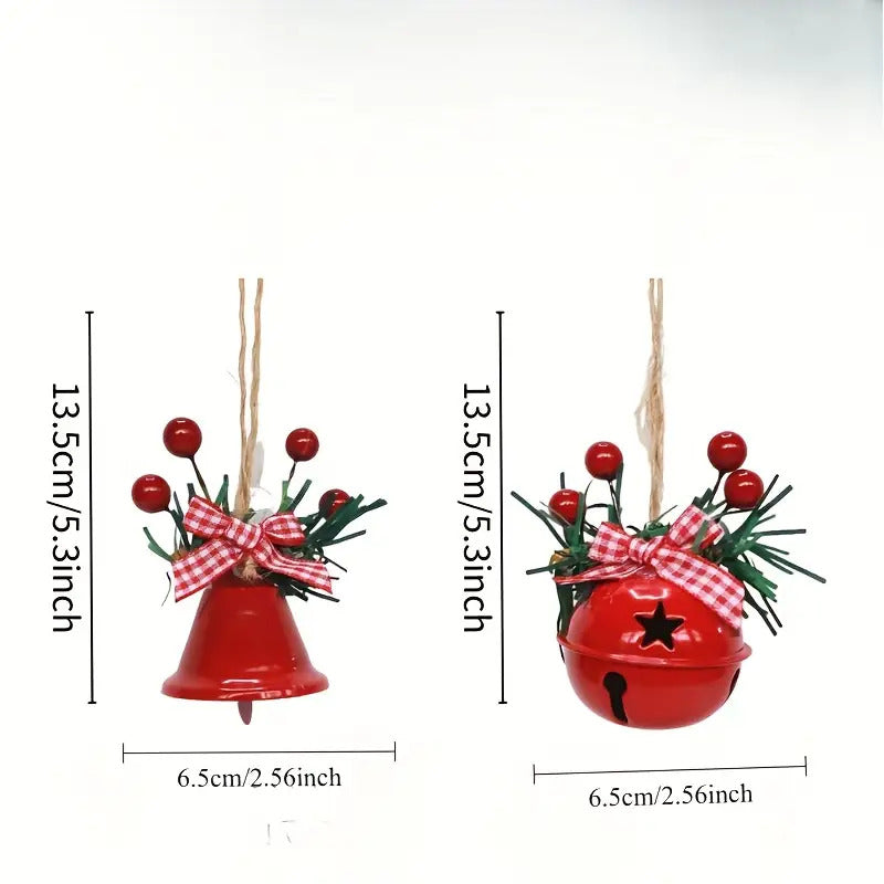 “Rustic Jingle” – 12-Piece Vintage Farmhouse Christmas Bell Ornament Set