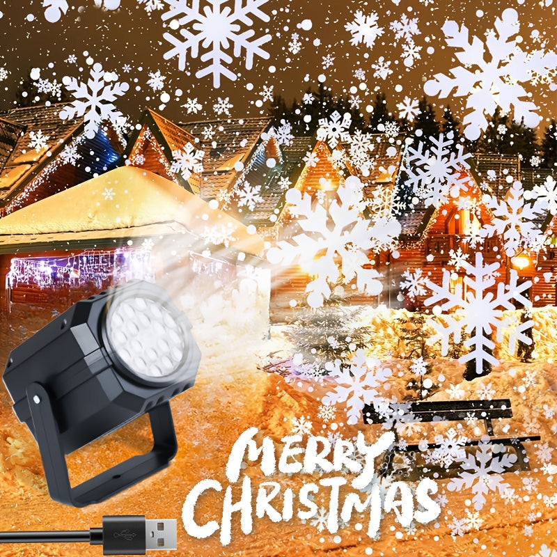 “SnowGlow Pro” – USB-Powered LED Snowflake Projector