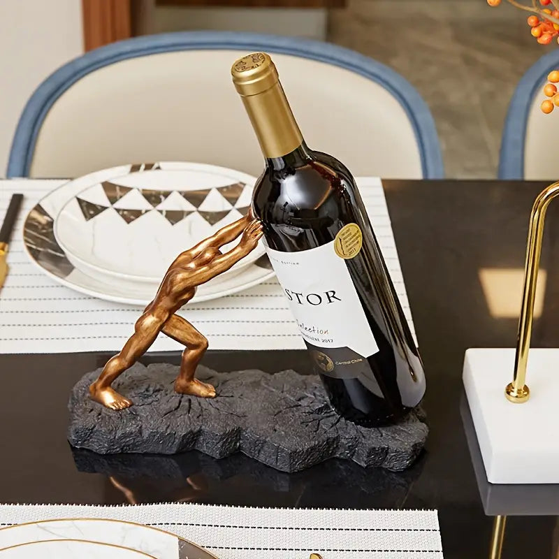 Timeless Elegance: European Resin Wine Rack Sculpture
