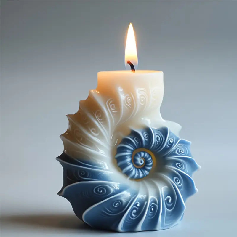 Coastal Flame – Sculpted Seashell Spiral Candle