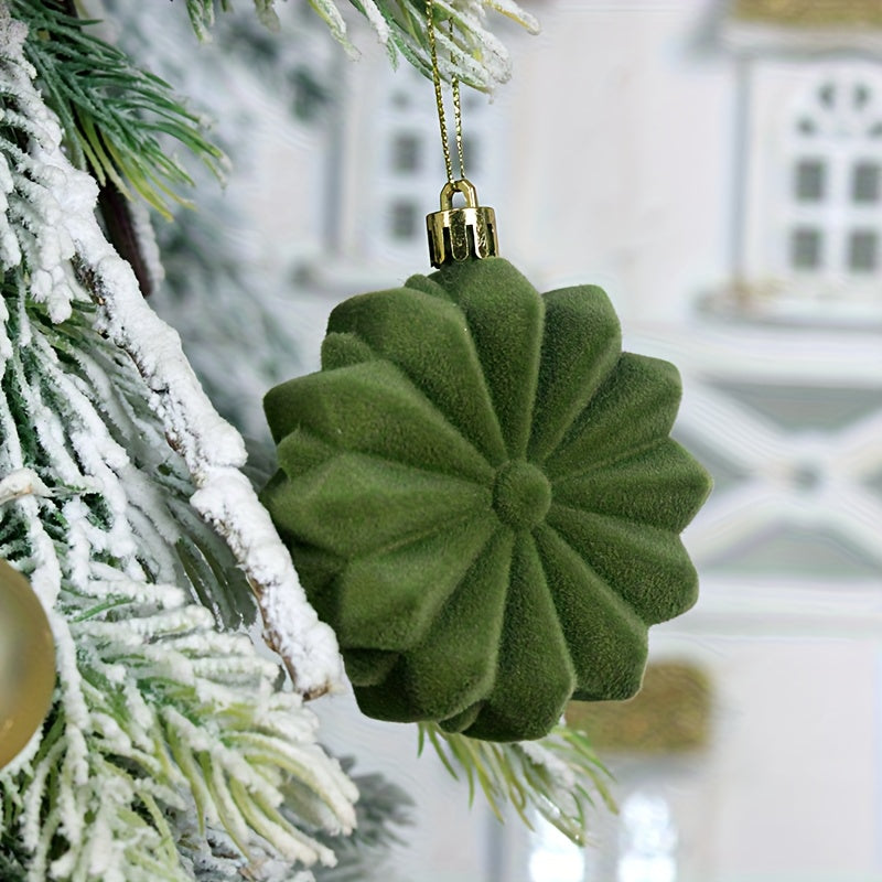 Velvet-Flocked Christmas Ornament Set