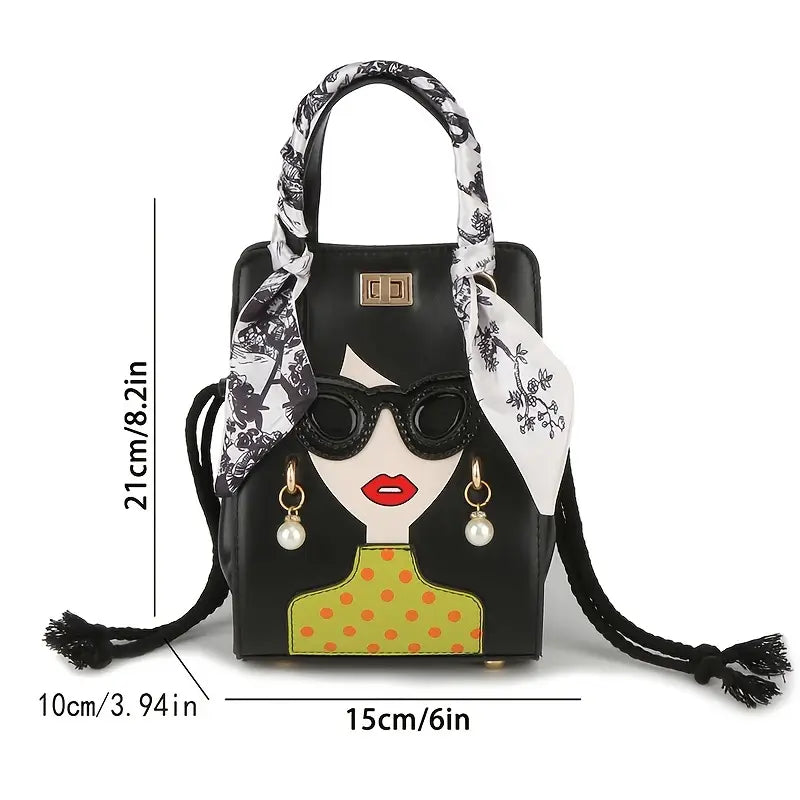 “Spectra” — Chic Cartoon Glasses Crossbody Bag for Women