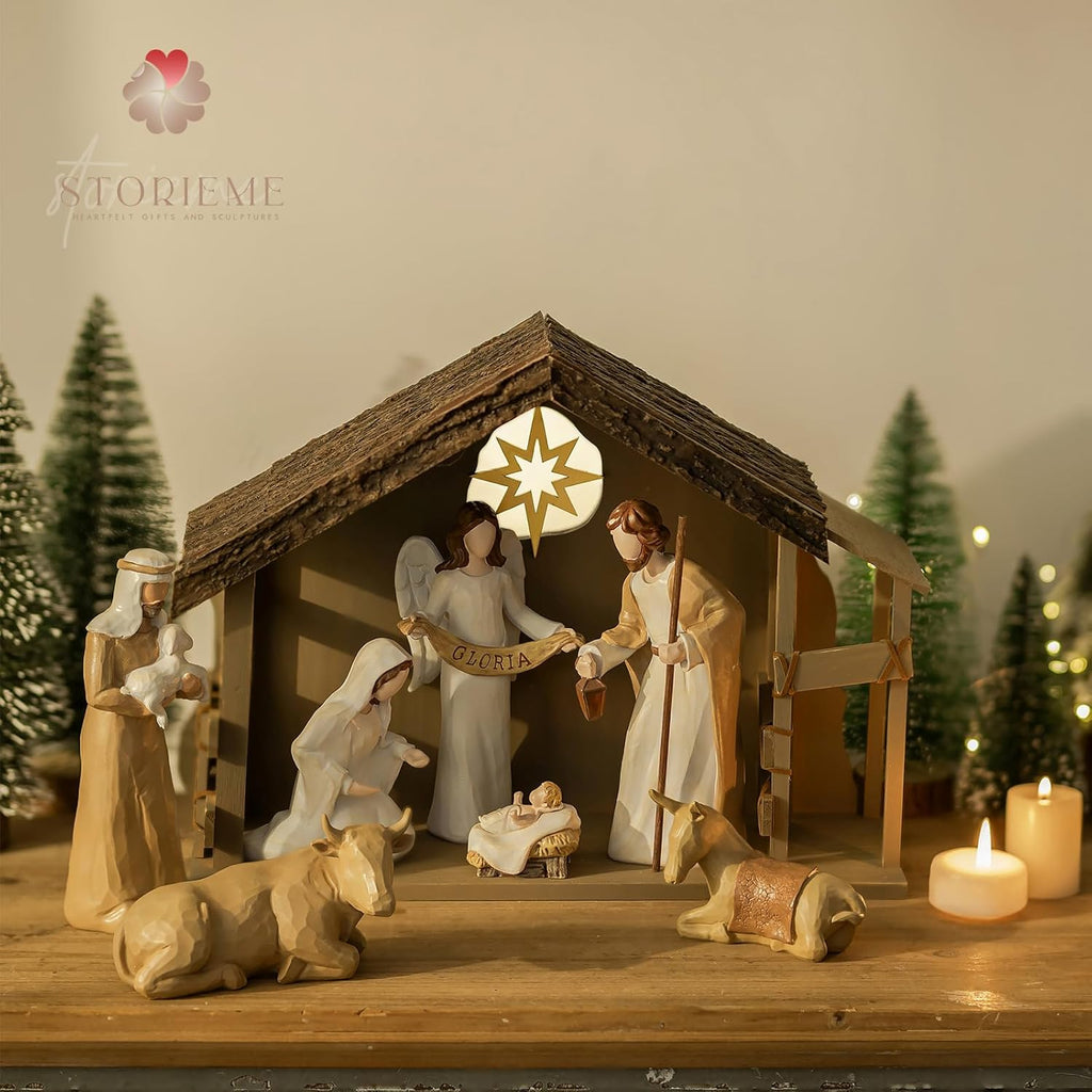 “Bethlehem Blessings” – Handmade Resin Nativity Scene Sculpture
