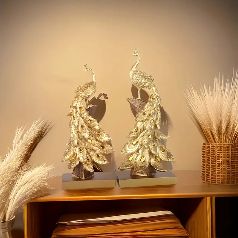 Aurora Royale: Resin Peacock Art Piece