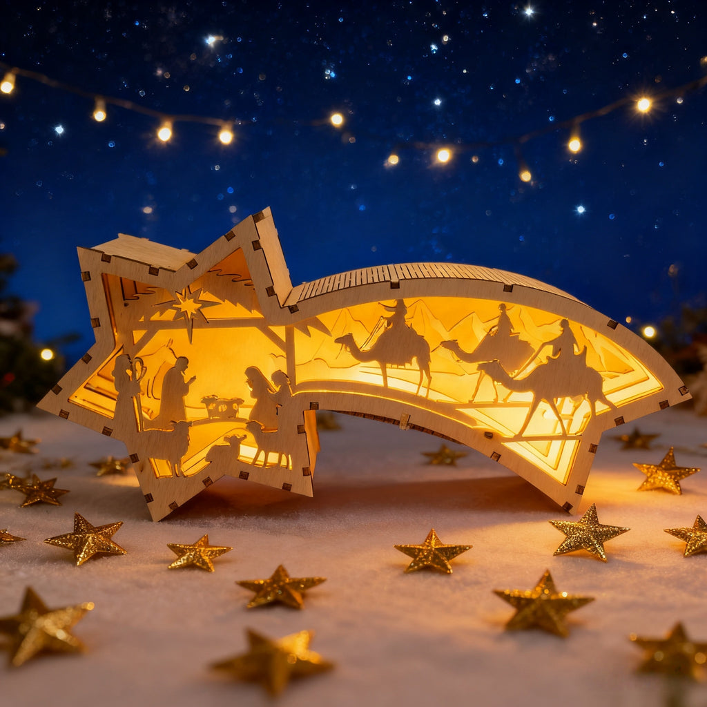 StarryFaith™ Unfinished Wooden Nativity Scene