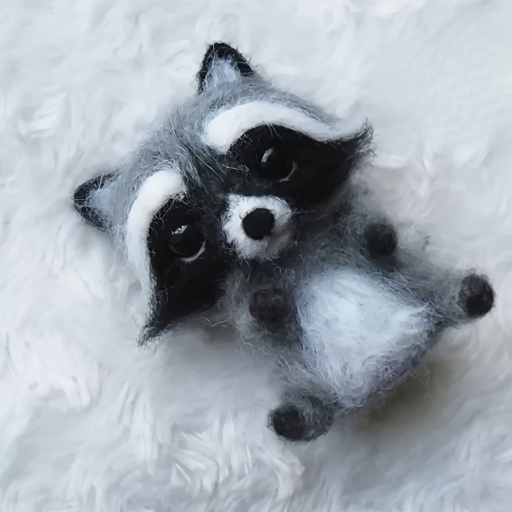 WoolieCraft™ DIY Needle Felting Animal Kit – Fox, Raccoon, Elephant & Donkey (Complete Beginner-Friendly Set)