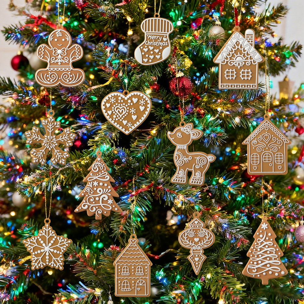 “Festive Charm” – 12-Piece Christmas Ornament Set