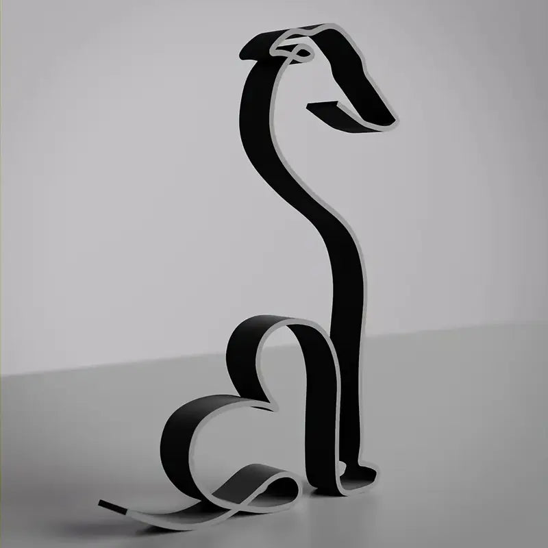 Grey Grace – Line Art Dog Sculpture