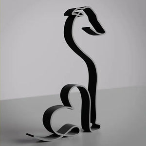 Grey Grace – Line Art Dog Sculpture