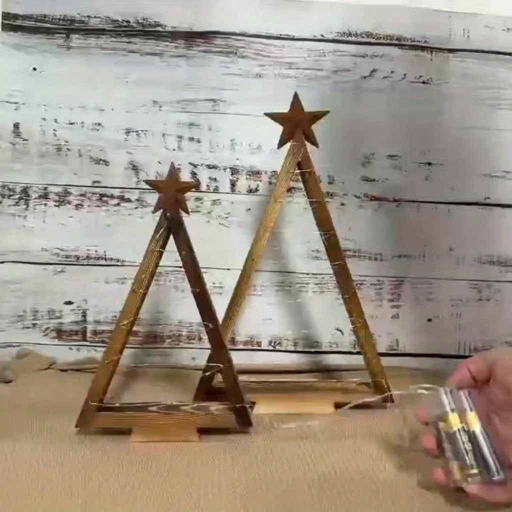 Rustic Glow LED Tabletop Trees